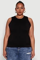 Womens Plus Seamless Textured Knit Tank Top,