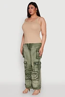 Womens Plus Rib Knit Basic Tank Top,
