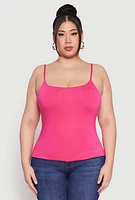 Womens Plus Size Double Layered Cami, Pink, Size 3X