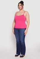 Womens Plus Size Double Layered Cami, Pink, Size 3X