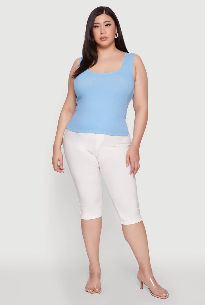 Womens Plus Scoop Neck Tank Top,