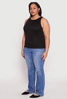 Womens Plus Size Double Layer Tank Top, Black, Size 3X