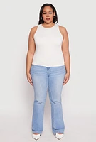 Womens Plus Size Double Layer Tank Top, White, Size 1X