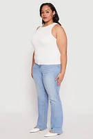 Womens Plus Size Double Layer Tank Top, White, Size 1X