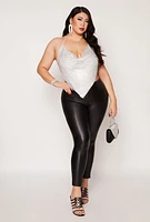 Womens Plus Spoon Jeans Rhinestone Halter Top,