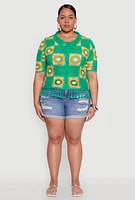 Womens Plus Boho Crochet Fringe Shirt,