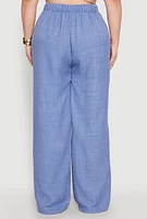 Womens Plus Linen Palazzo Pants, 2X