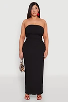 Womens Plus Textured Knit Maxi Skirt, 1X