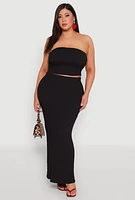Womens Plus Textured Knit Maxi Skirt, 1X