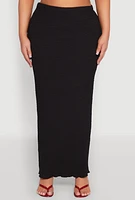 Womens Plus Textured Knit Maxi Skirt, 1X