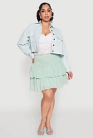 Womens Plus Spoon Jeans Denim Cropped Jacket,