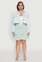 Womens Plus Spoon Jeans Denim Cropped Jacket,