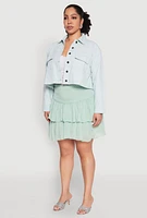 Womens Plus Spoon Jeans Denim Cropped Jacket,