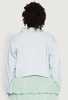 Womens Plus Spoon Jeans Denim Cropped Jacket,