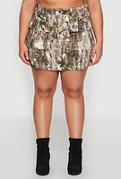 Womens Plus Size Hunter Camo Print Cargo Skirt, Multi, Size 2X