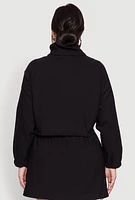 Womens Plus Hyperstretch Asymmetrical Zip Front Jacket,