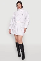 Womens Plus Size Hyperstretch Asymmetrical Zip Front Jacket, White, Size 2X