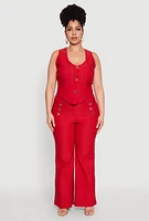 Womens Plus Size Flared Pull On Dress Pants, Red, Size 2X