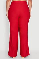 Womens Plus Size Flared Pull On Dress Pants, Red, Size 2X