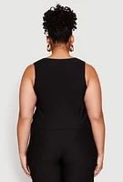 Womens Plus Cropped Corset Detail Vest, 1X
