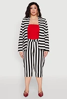 Womens Plus Size Striped Dress Capri Pants, Multi, Size 1X