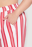 Womens Plus Size Spoon Jeans Drawstring Palazzo Pants, Red, Size 3X