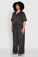Womens Plus Spoon Jeans Plaid Frayed Shirt,