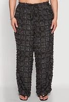 Womens Plus Spoon Jeans Plaid Frayed Wide Leg Pants, 3X