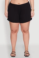 Womens Plus Gauze Knit Shorts,