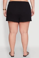 Womens Plus Gauze Knit Shorts,