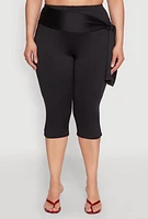 Womens Plus Side Tie Capri Pants,