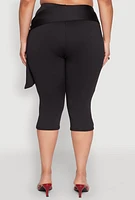 Womens Plus Side Tie Capri Pants,