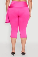 Womens Plus Side Tie Capri Pants, 2X