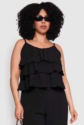 Womens Plus Airy Tiered Cami,