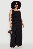 Womens Plus Airy Tiered Cami,
