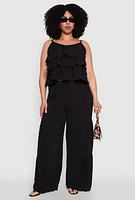 Womens Plus Airy Tiered Palazzo Pants,