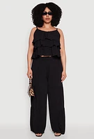 Womens Plus Airy Tiered Palazzo Pants,