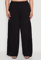 Womens Plus Airy Tiered Palazzo Pants,