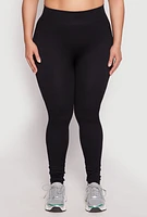 Womens Plus Seamless Rib Knit High Waist Leggings,