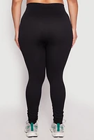 Womens Plus Seamless Rib Knit High Waist Leggings,