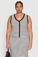 Womens Plus Size Textured Knit Crop Top, Multi, Size 1X