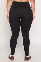 Womens Plus Seamless Lace Up Leggings,