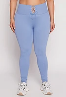 Womens Plus Seamless Lace Up Leggings, 2X-3X