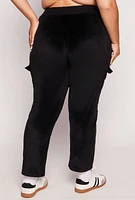 Womens Plus Rocawear Rhinestone Velour Cargo Pants,