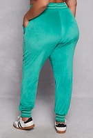 Womens Plus Rocawear Velour Joggers, Green,