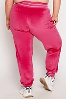 Womens Plus Size Rocawear Velour Joggers, Pink, Size 3X