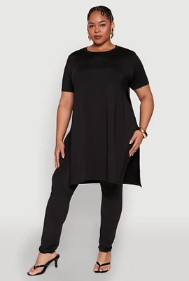 Womens Plus Size Daisy High Waist Leggings, Black, Size 2X