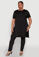 Womens Plus Size Daisy High Waist Leggings, Black, Size 2X