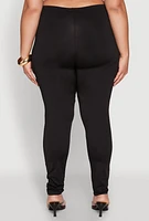 Womens Plus Size Daisy High Waist Leggings, Black, Size 2X