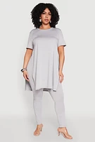 Womens Plus Size Daisy High Waist Leggings, Grey, Size 2X